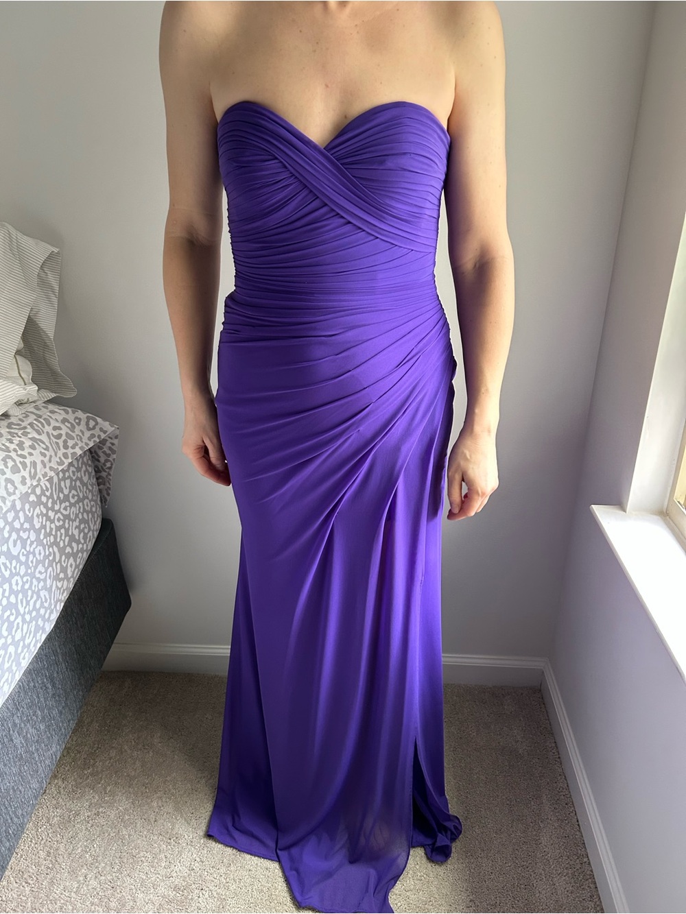 La Femme Vibrant Purple Maxi Dress